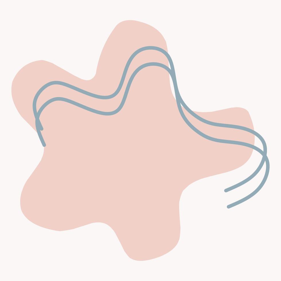 A simple abstract design featuring a soft shape and flowing lines in pastel colors. vector