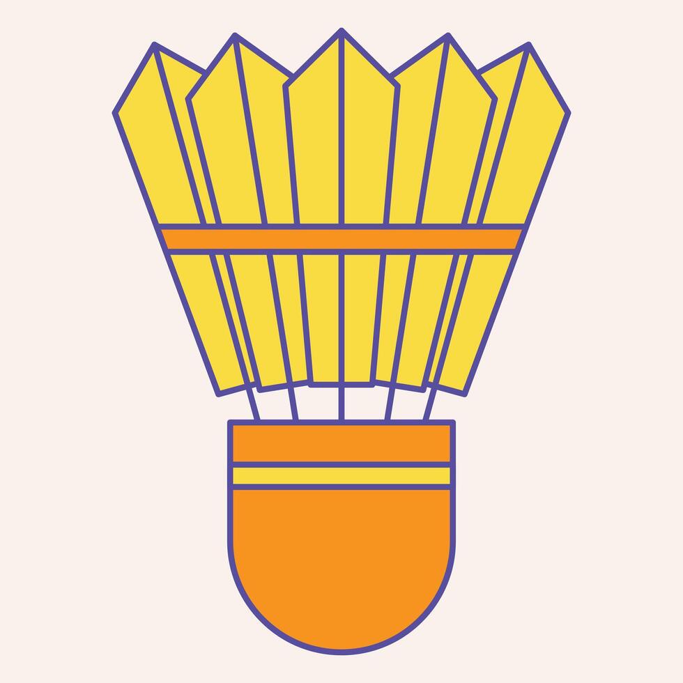 A graphic illustration of a shuttlecock used in badminton. vector