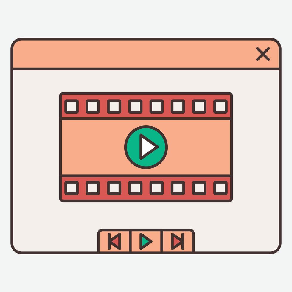 player icon with a play button vector