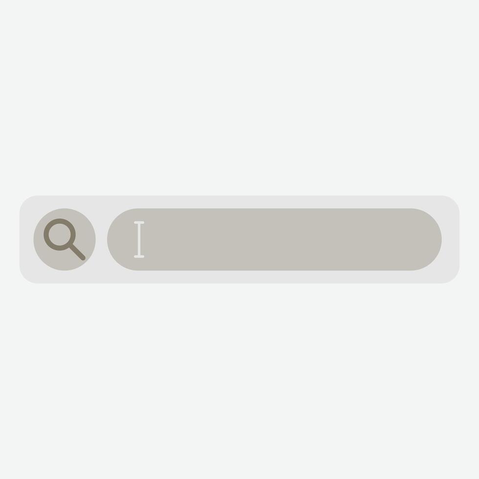 A search bar interface with a magnifying glass icon. vector
