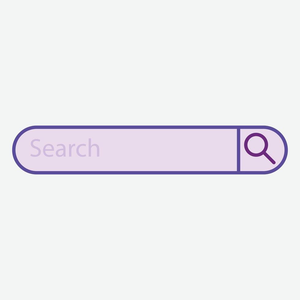 A simple search bar design with a magnifying glass icon. vector