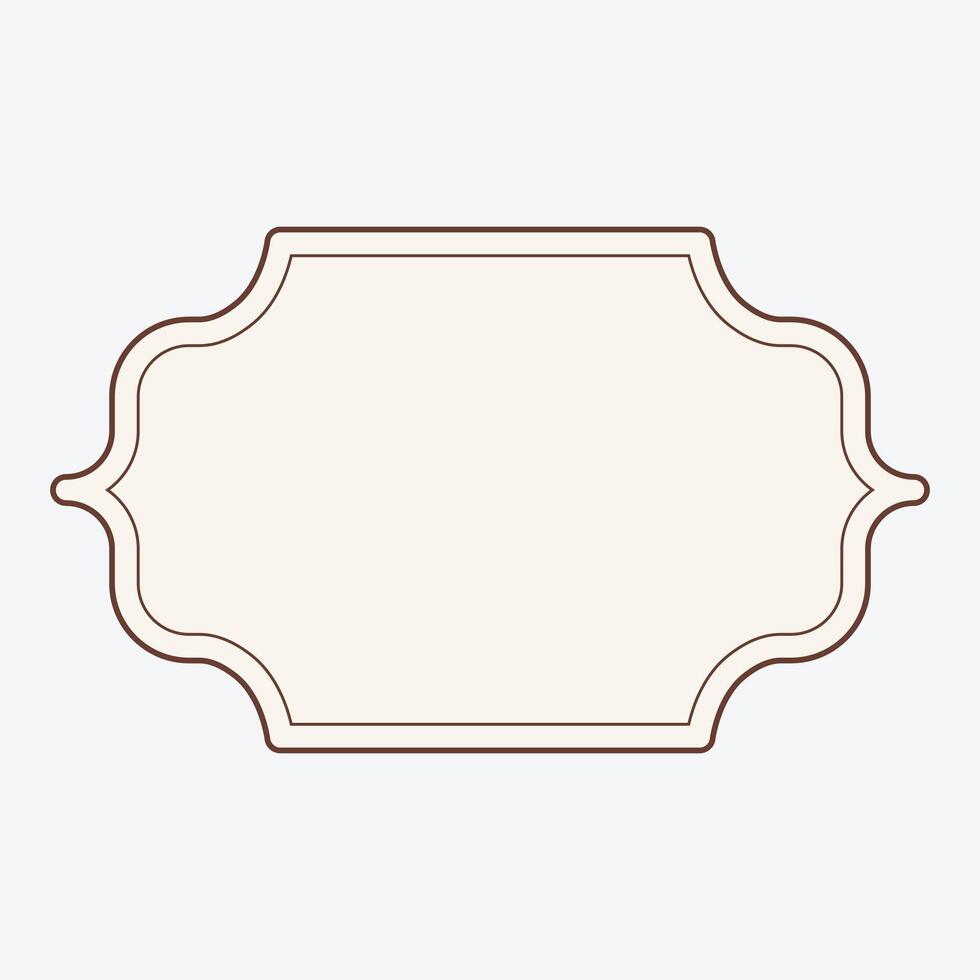 A blank white frame with a brown border vector