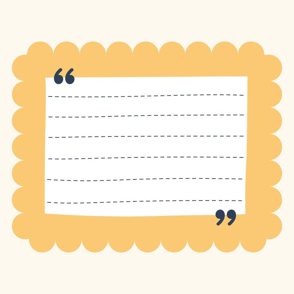 Note paper with blank lines illustration vector