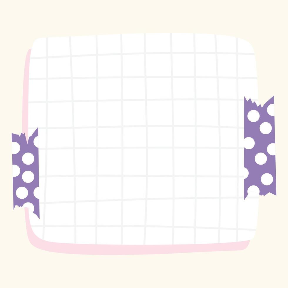 A note pad with polka dots and a white square vector