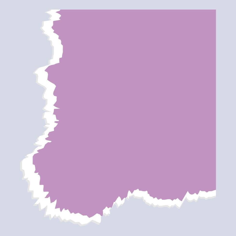 A torn paper effect with a soft purple background. vector