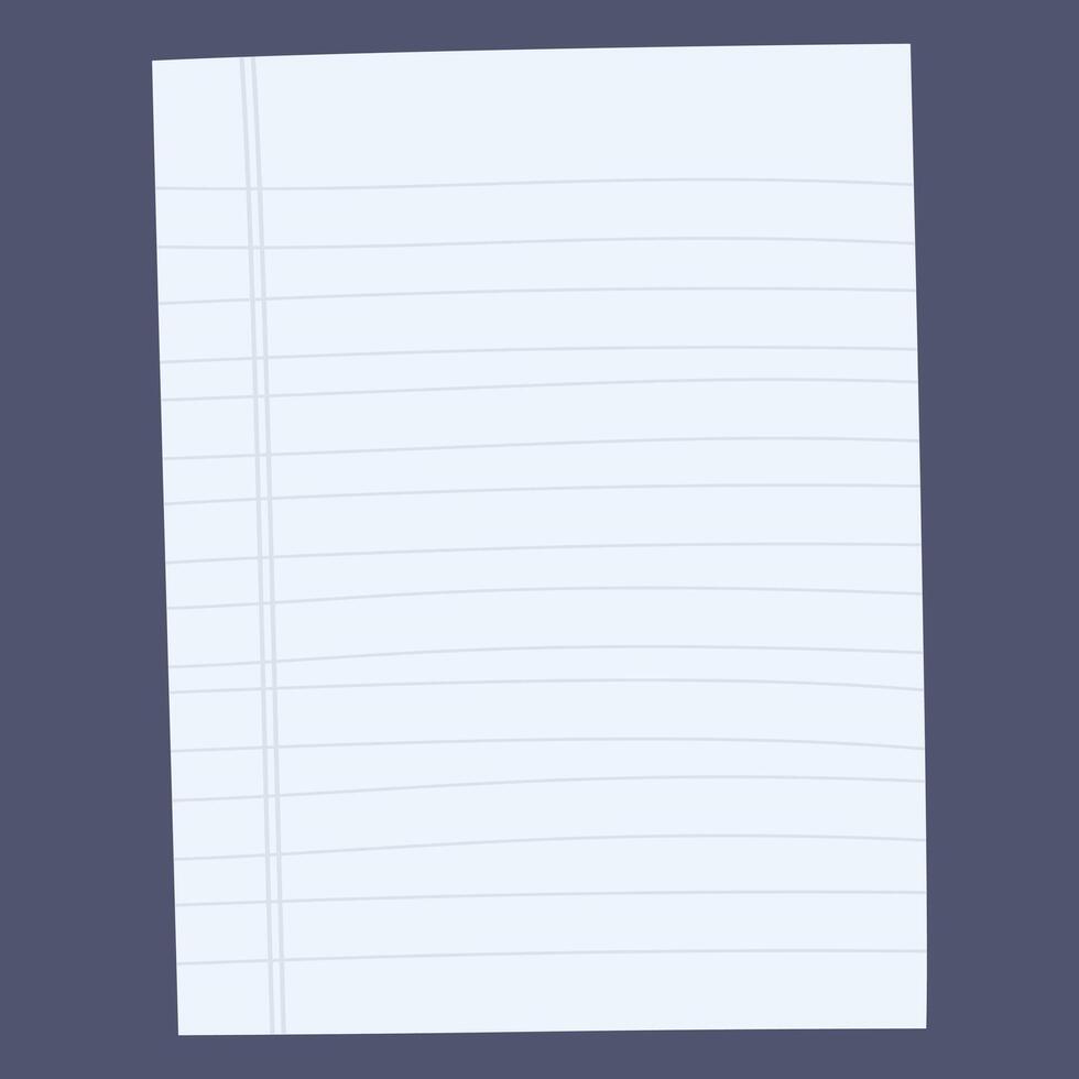 A blank lined notebook page, suitable for writing notes or ideas. vector