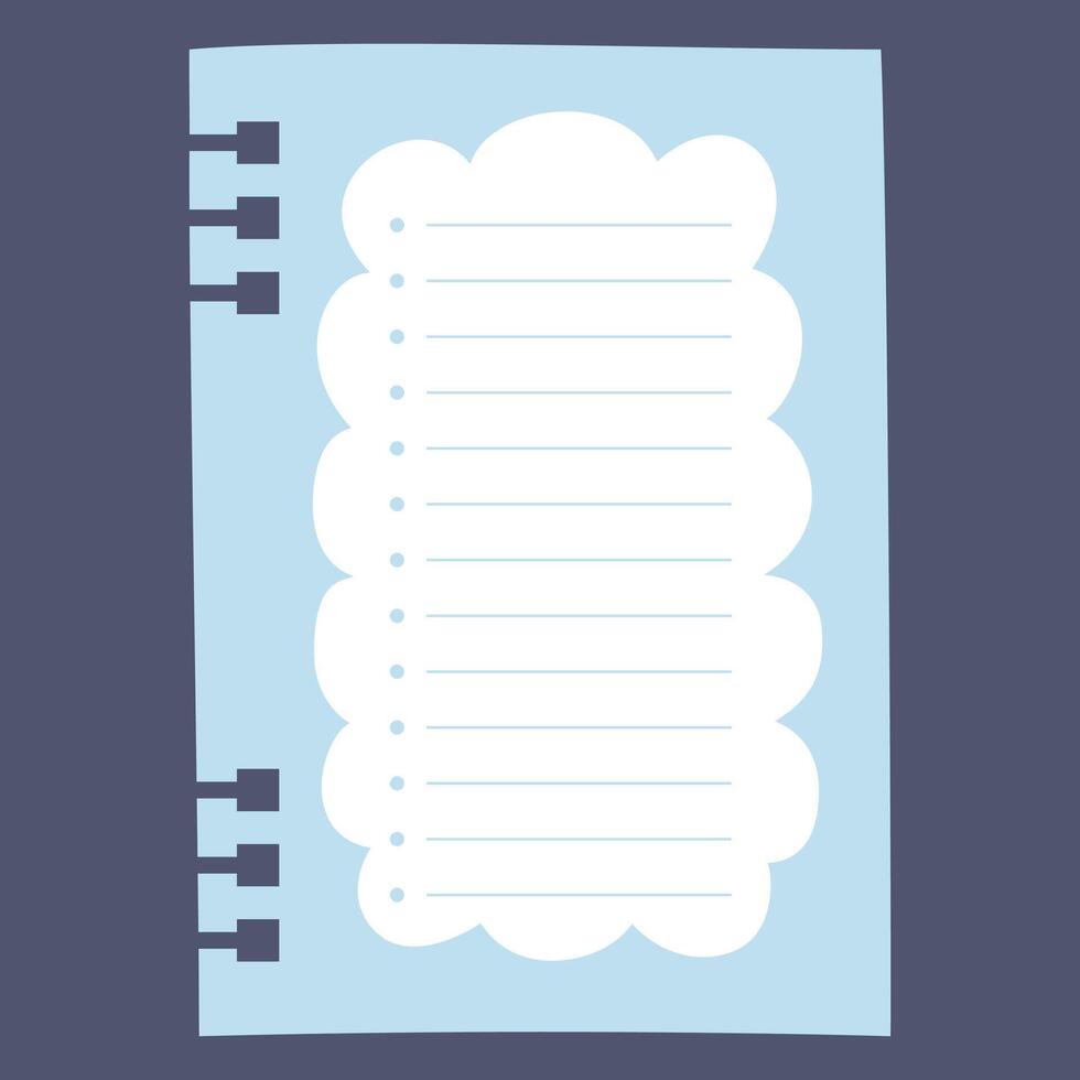 A blank notepad with a decorative border for writing notes. vector