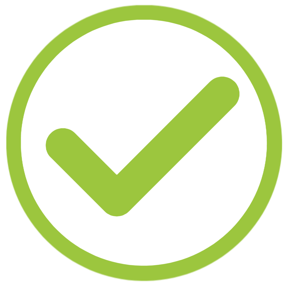 A green check mark in a green circle png