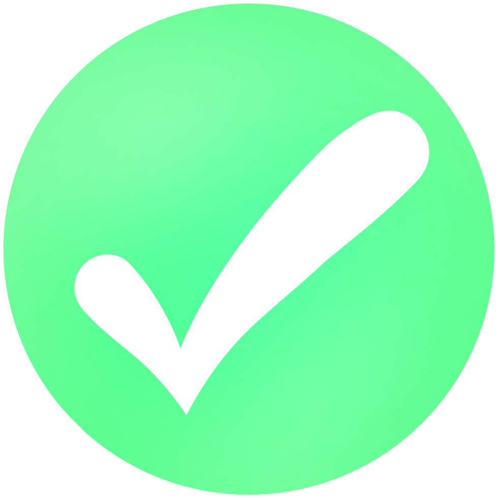 A green check mark in a circle shape, illustration of Tick marks png