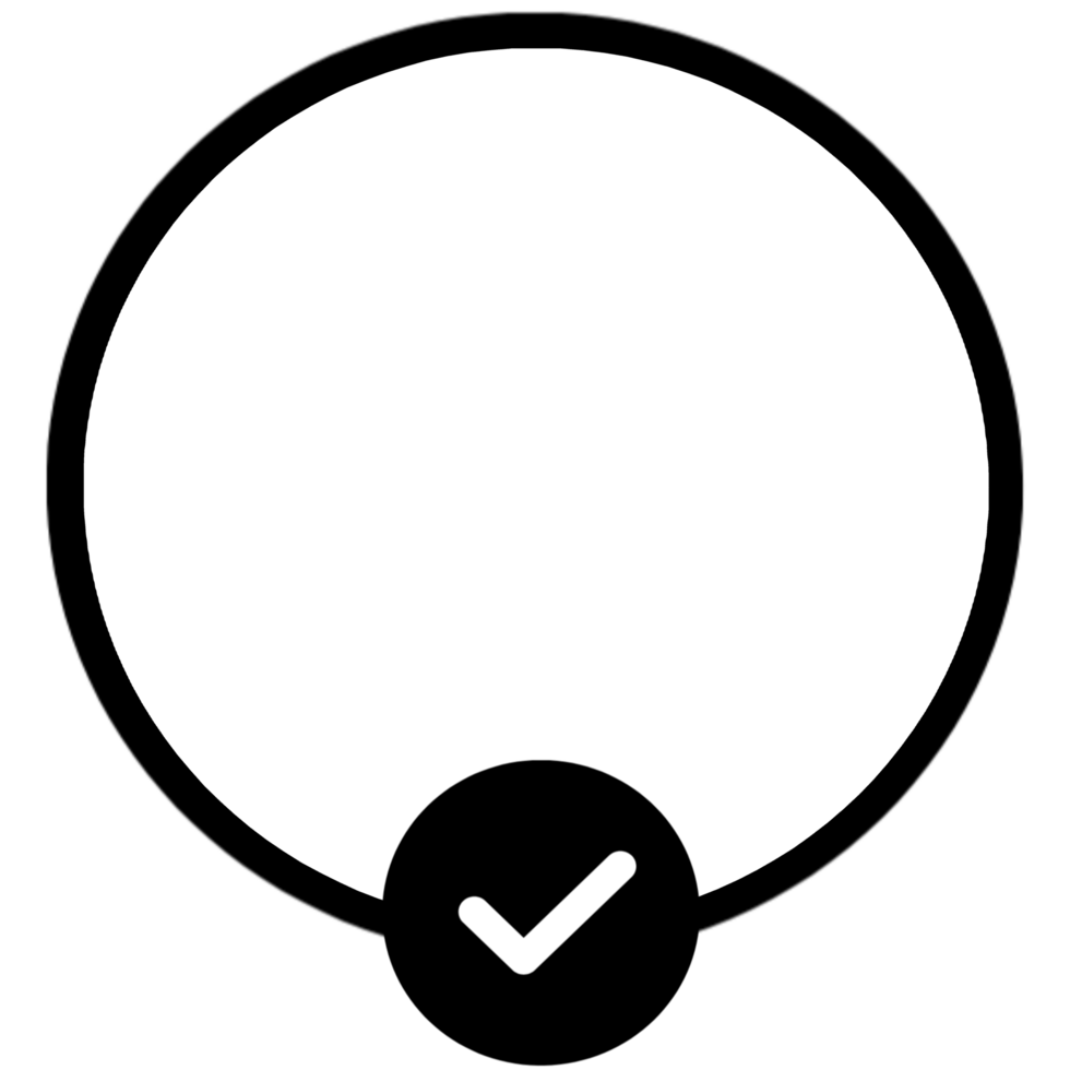 Tick mark icon in a circle png