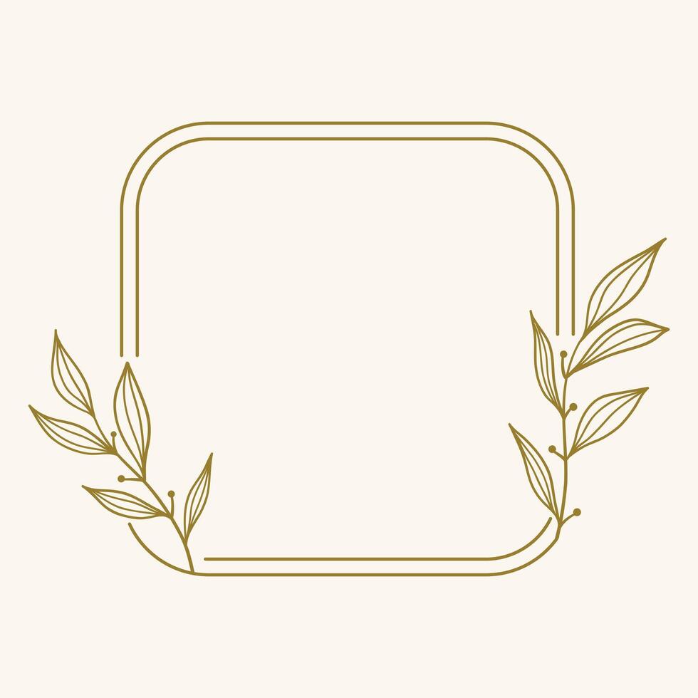 Elegant decorative frame with botanical elements for design use. vector