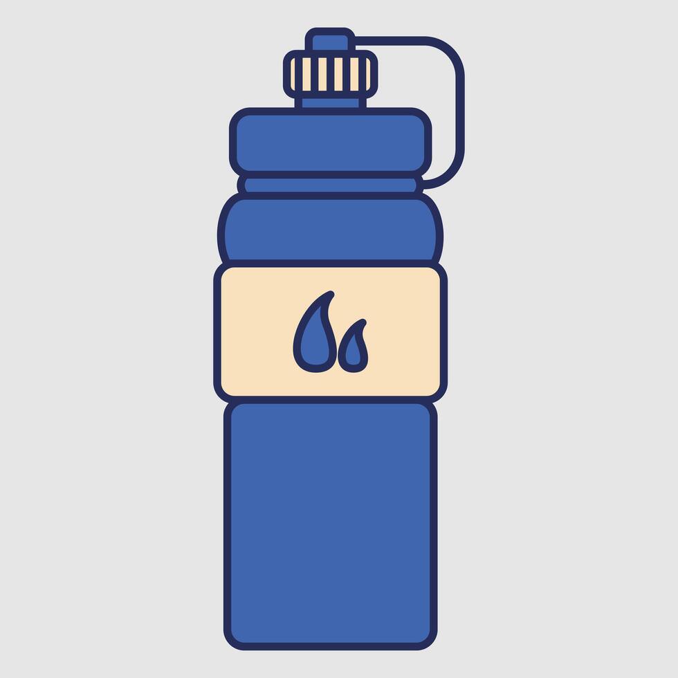 A blue water bottle with a nozzle and a water droplet symbol. vector