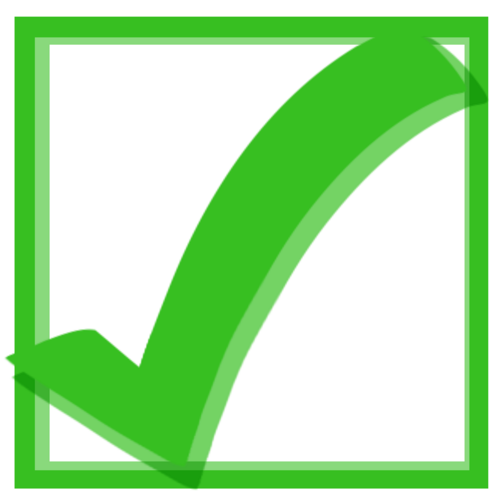 Illustration of A Check mark in green square png