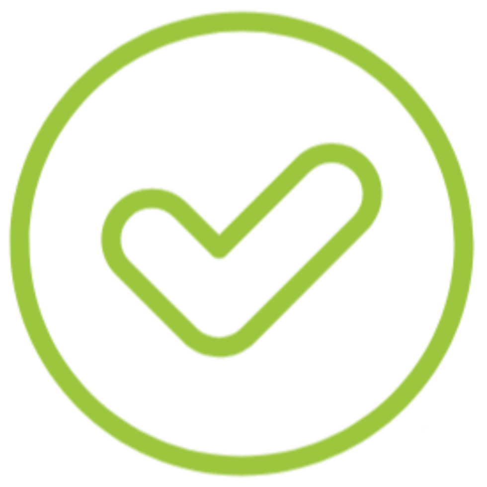 illustration of A green check mark shape in a circle png