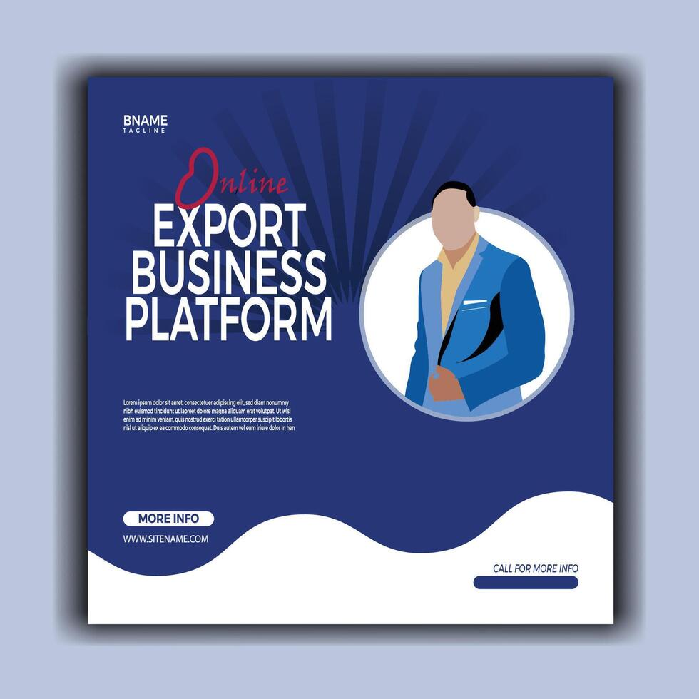 Export business platform social media post vector