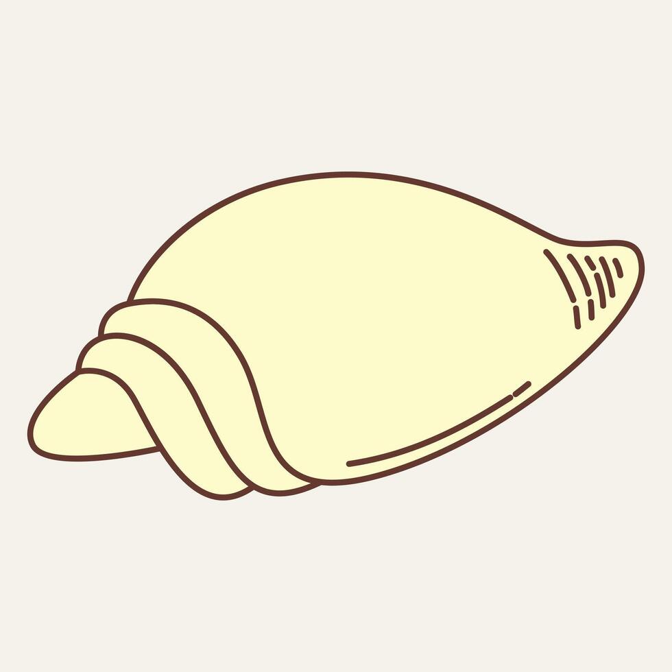 A simple illustration of a shell, emphasizing its shape and design. vector