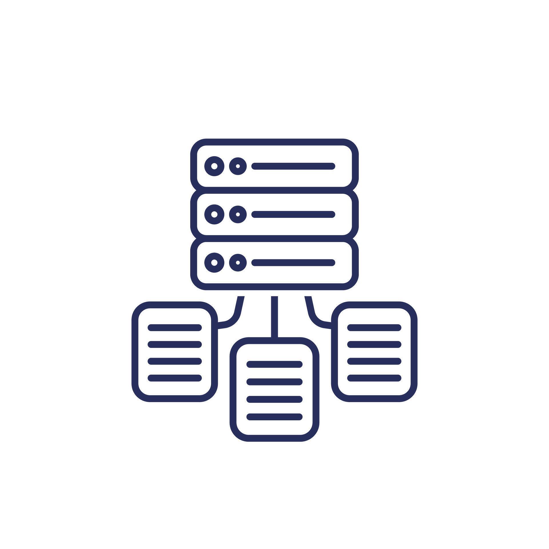 data source icon, data management line 51801294 Vector Art at Vecteezy