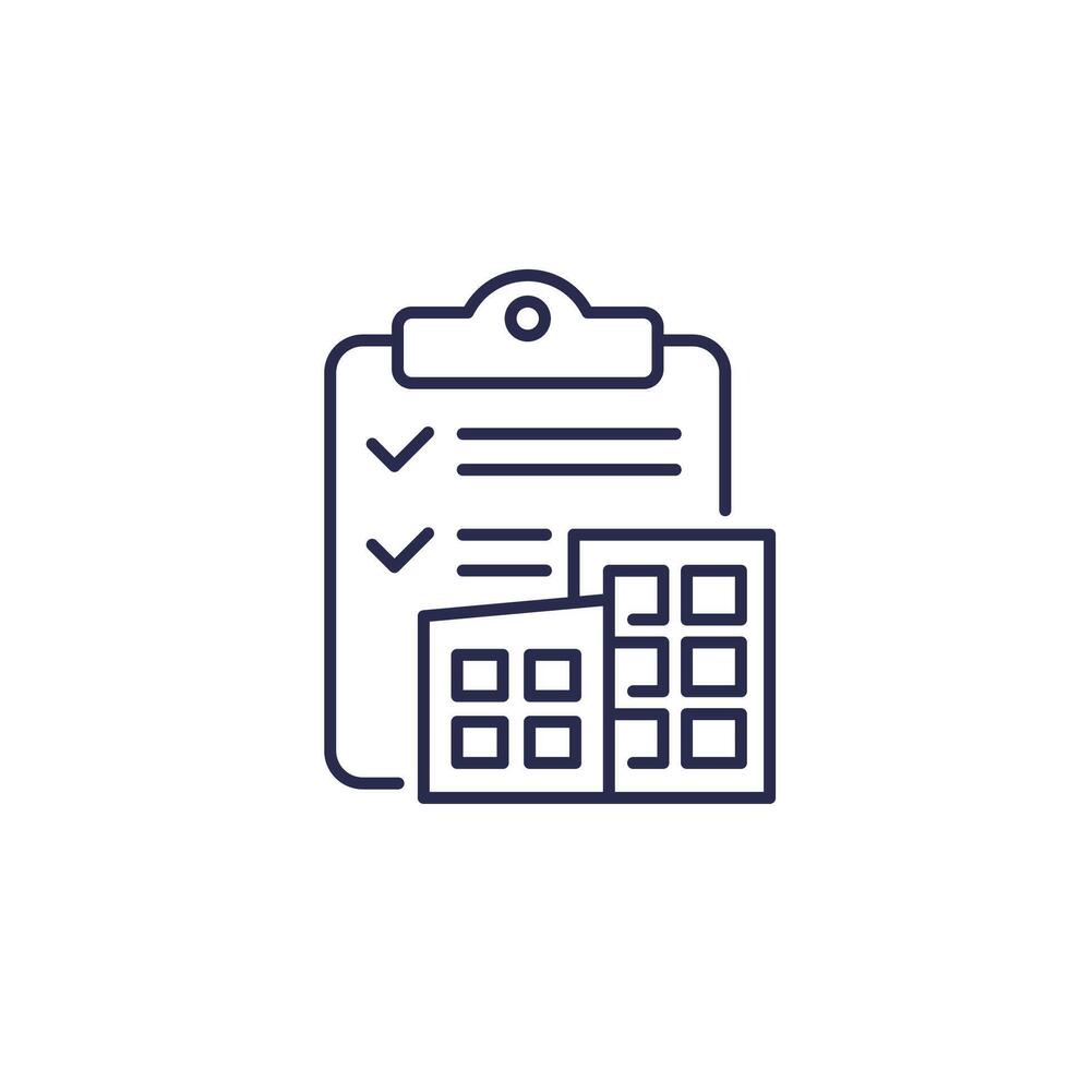 Building permit icon in line design vector