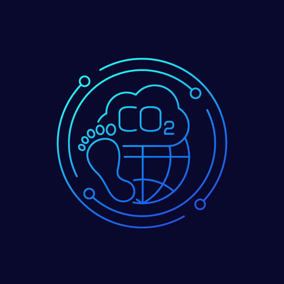 carbon footprint icon, linear design vector