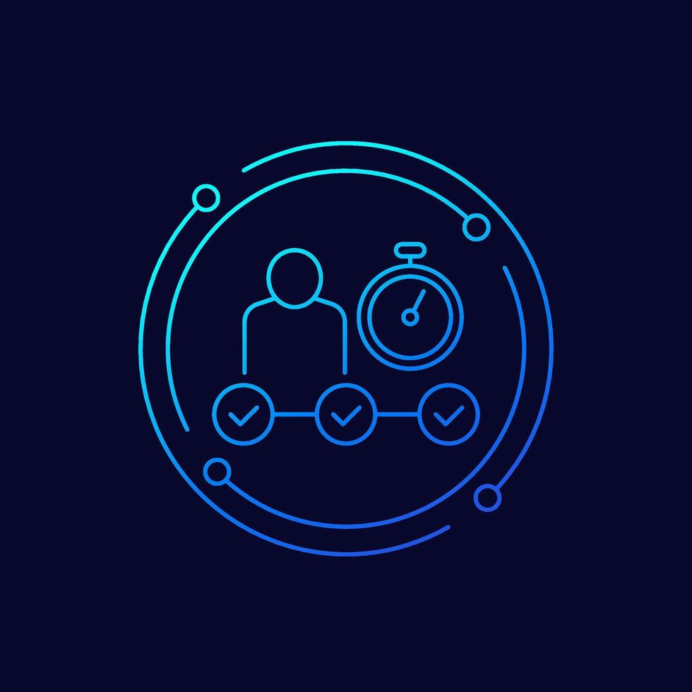 fast career development icon, linear design vector