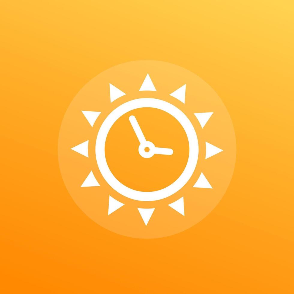 sun and time icon, design vector