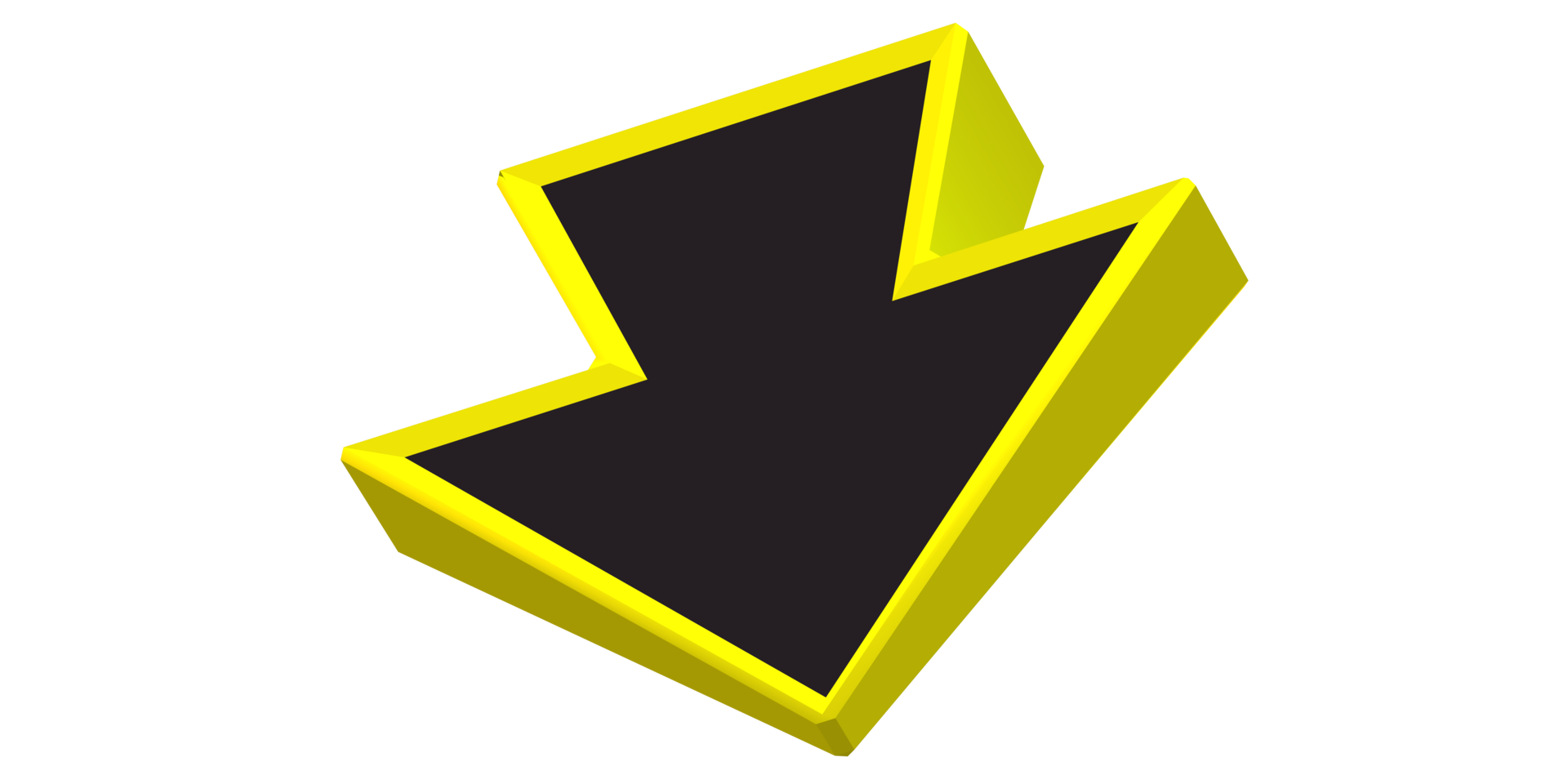 3D Directional Arrow isolated on a Transparent Background png