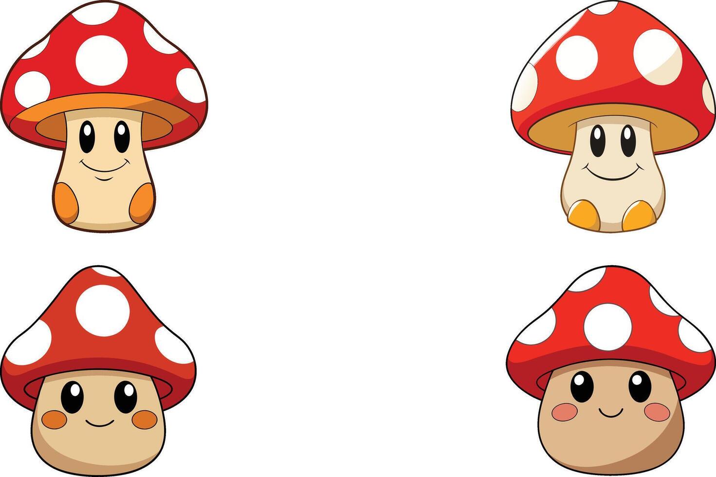 Human mushroom cartoon type art illustration vector
