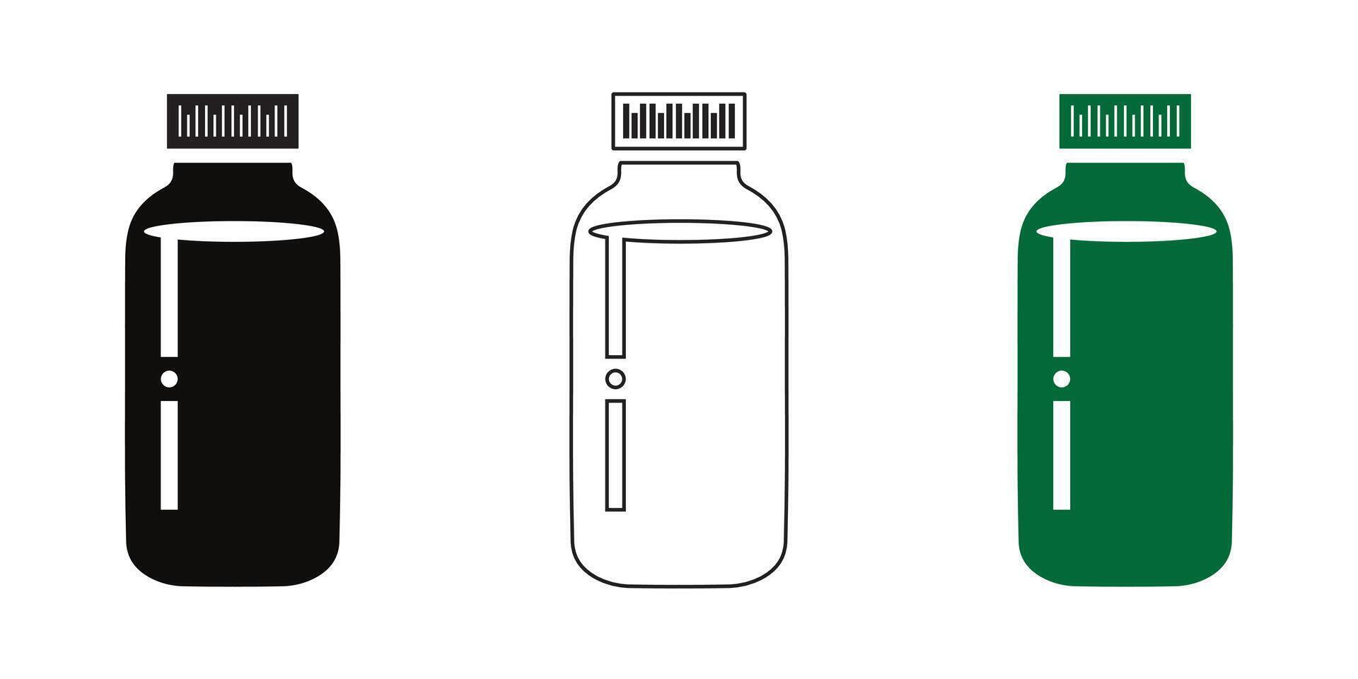 Chemical Bottle art work with outline vector