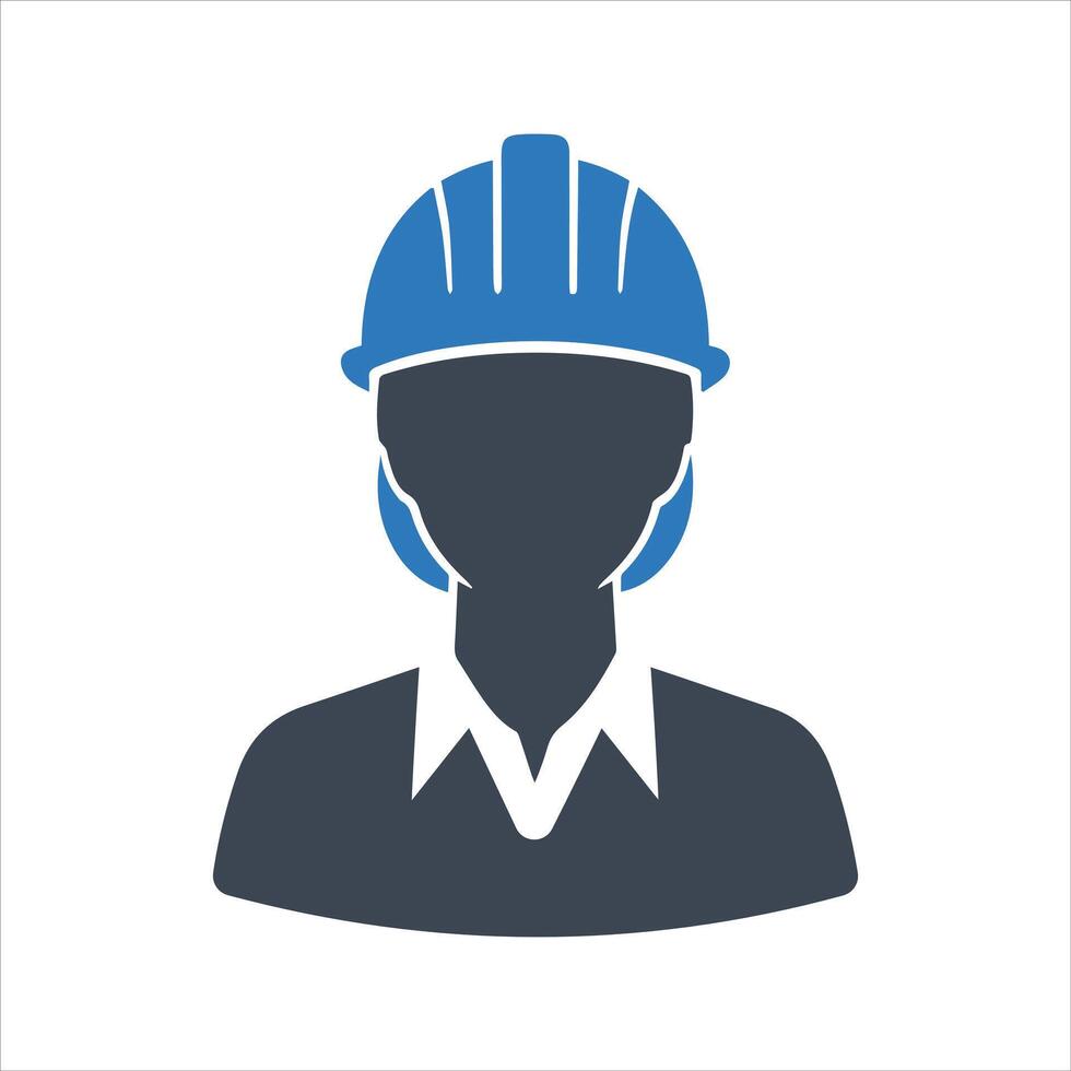 Construction worker icon. Engineering, construction project manager icon vector