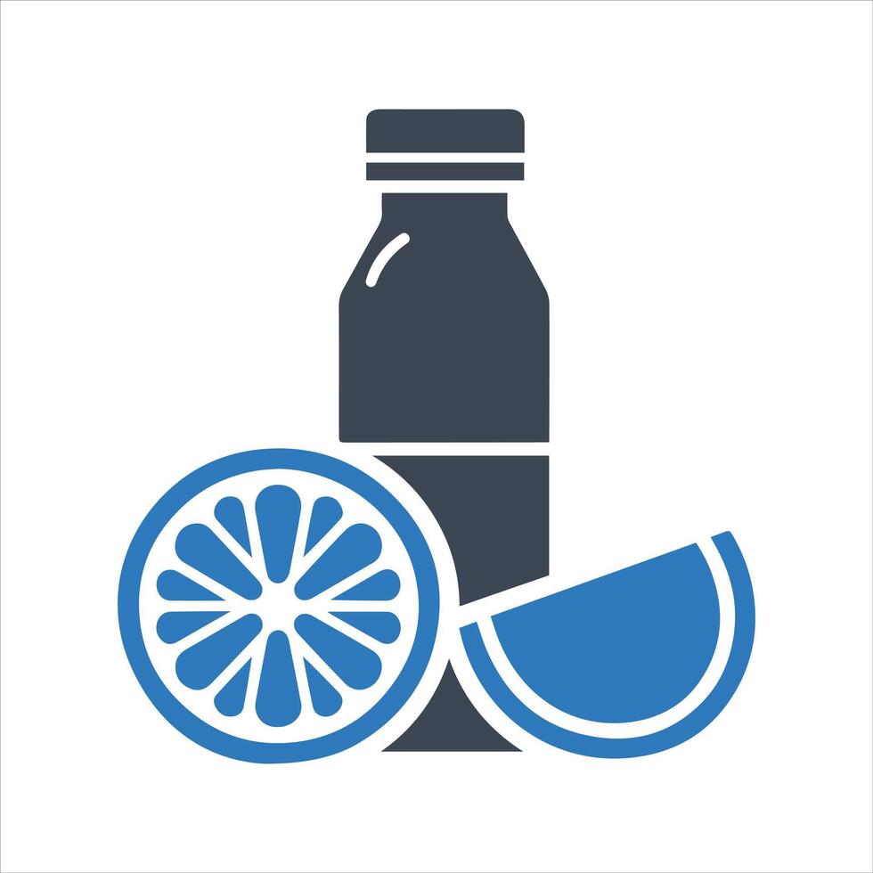 Sport Shaker With Fresh Juice icon. Lunch box icon vector