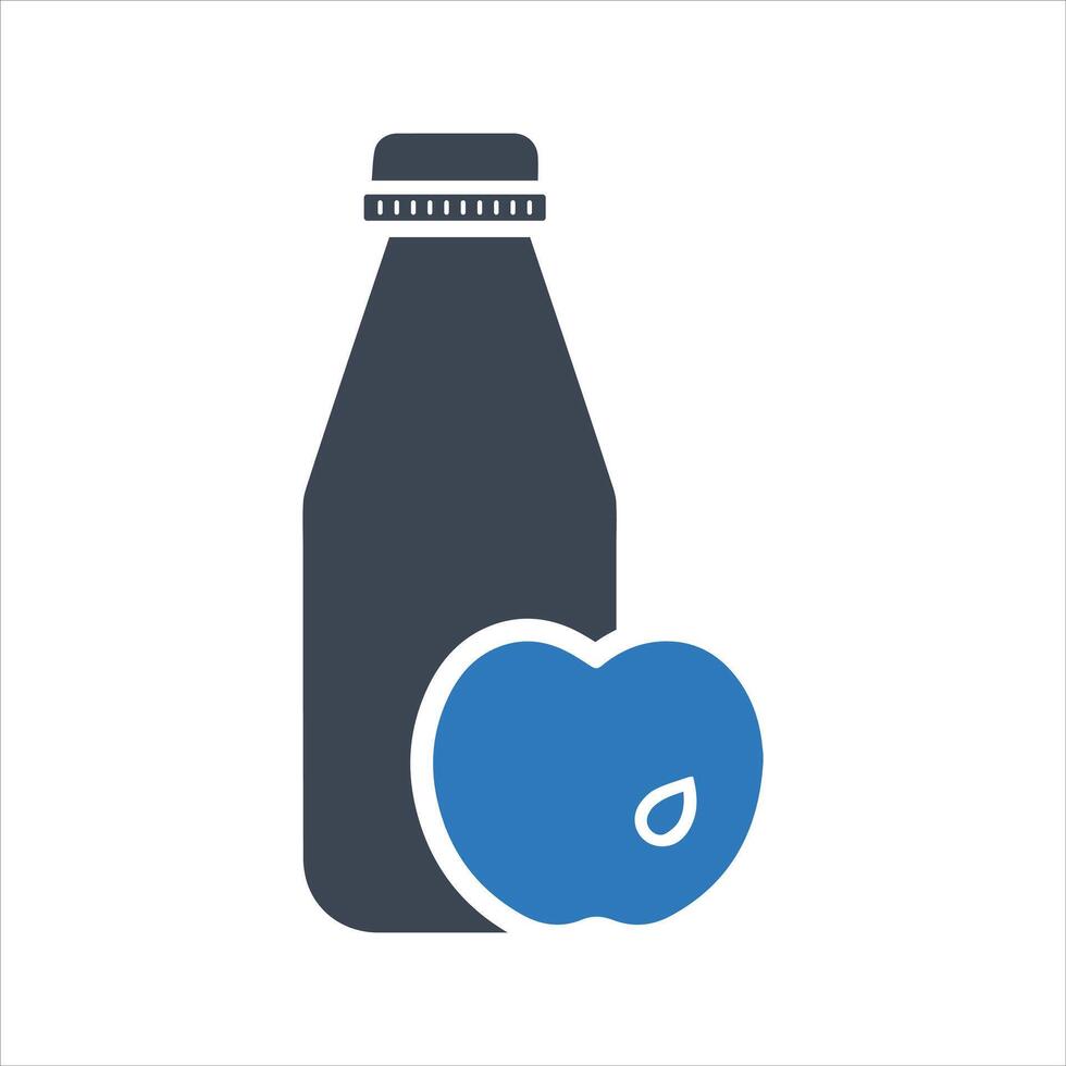 Lunch box icon. Lunch box with sandwich, bottle of water and fruit icon vector