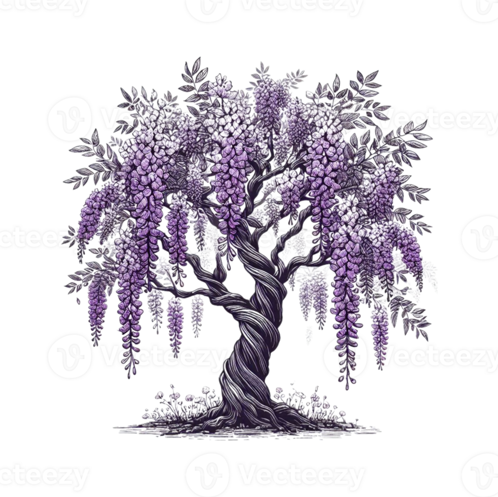 Ilustration of wisteria tree png