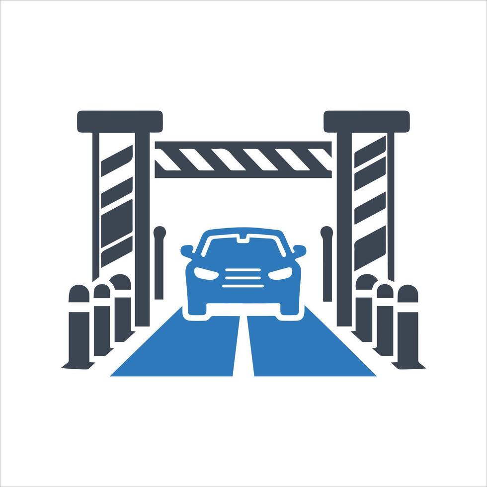 Car security barrier gate icon. barrier icon vector