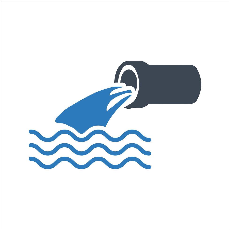 Wastewater icon. Sewage icon, Waste pipe icon vector