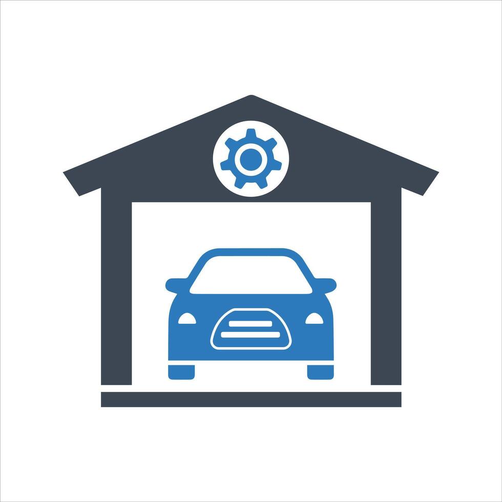 Garage icon. Car garage icon vector