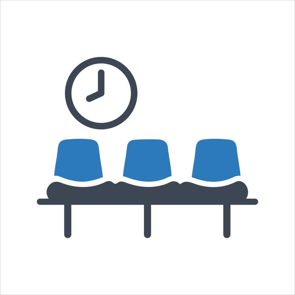 Waiting room icon. Waiting area icon vector