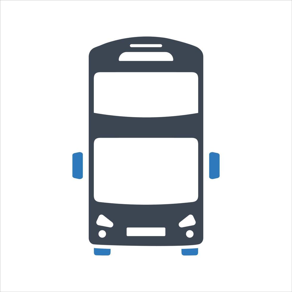 Bus icon. Double decker bus. Two floor bus icon vector