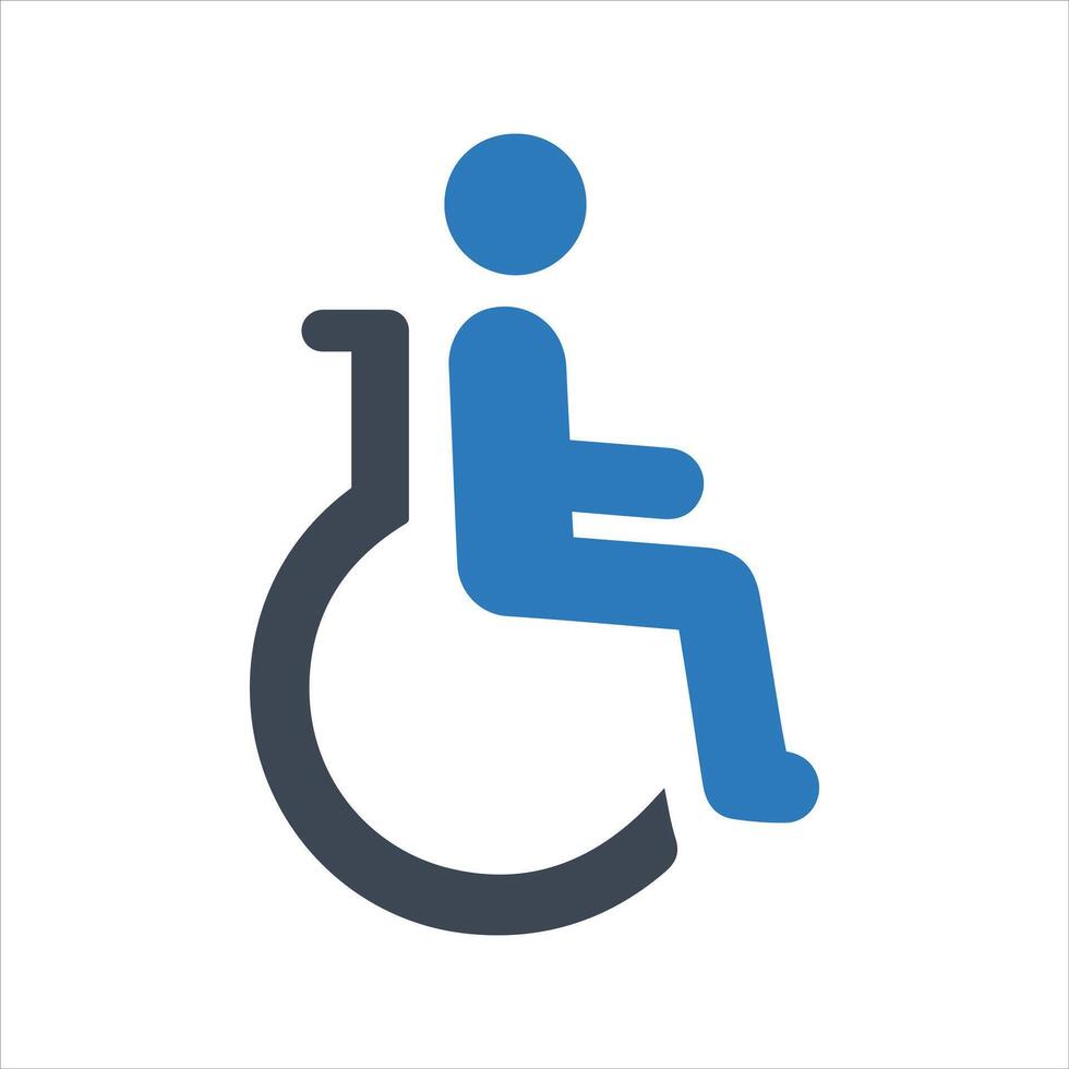 Access ramp icon. Wheelchair handicap icon vector