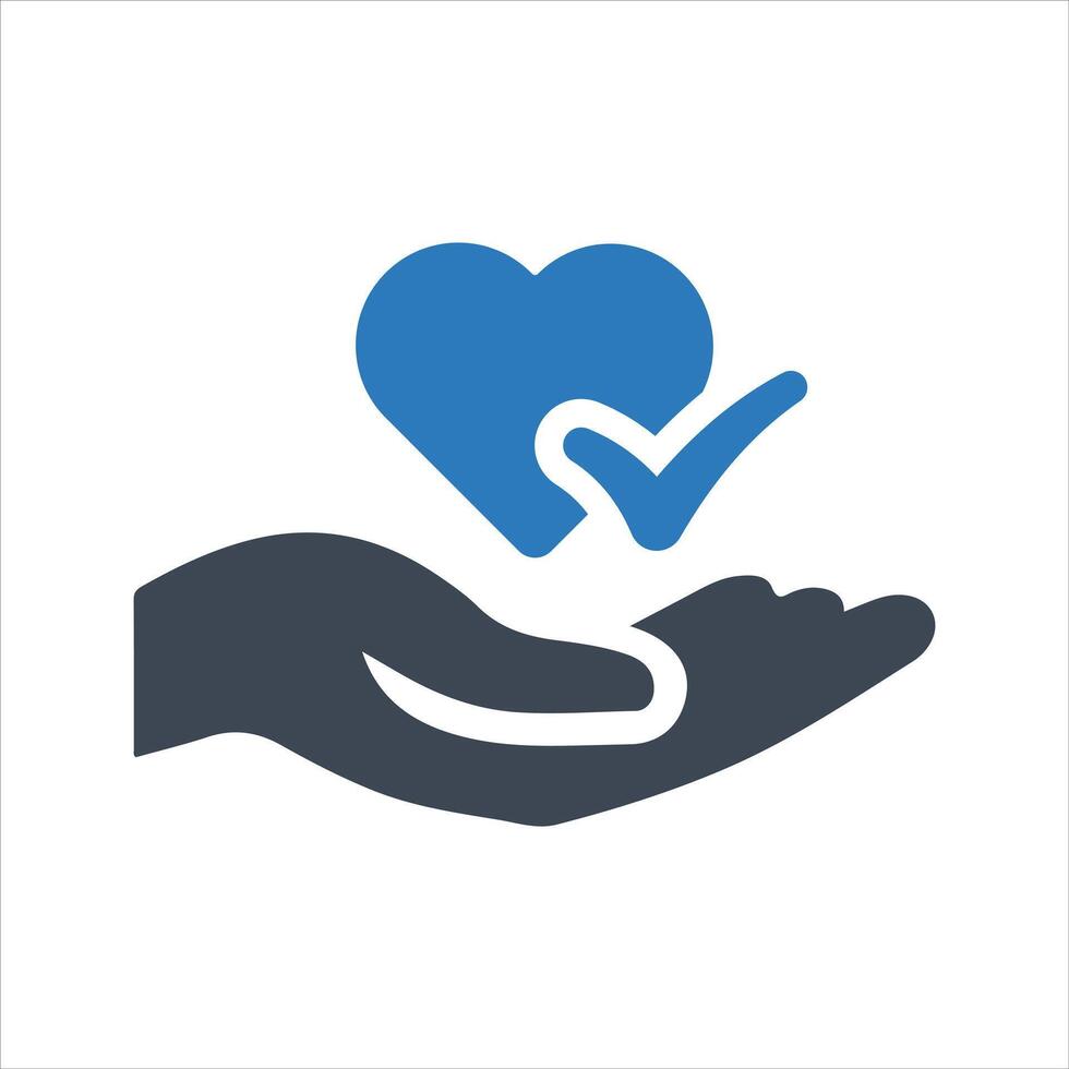 Health check icon. General health. Health insurance. Heart icon vector