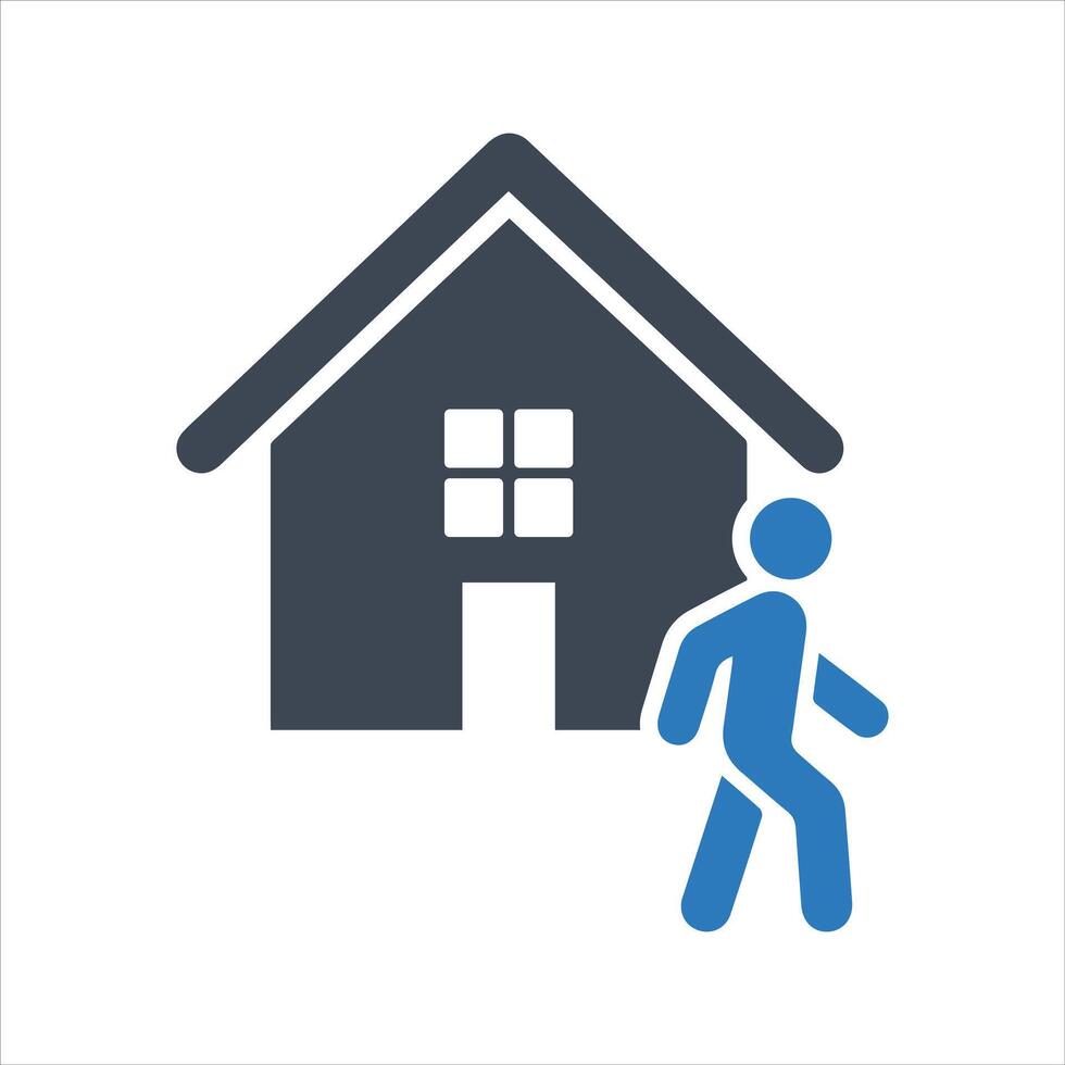 Leaving home icon. Away from home icon vector