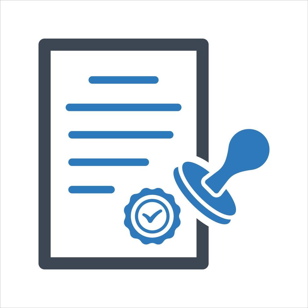 Approval icon. Approved. Document icon vector