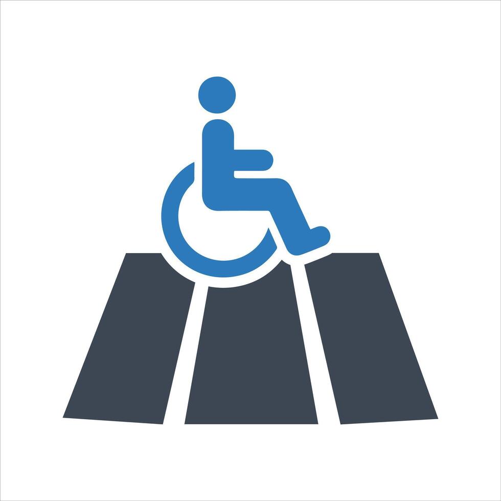 Access ramp icon. Wheelchair handicap icon vector