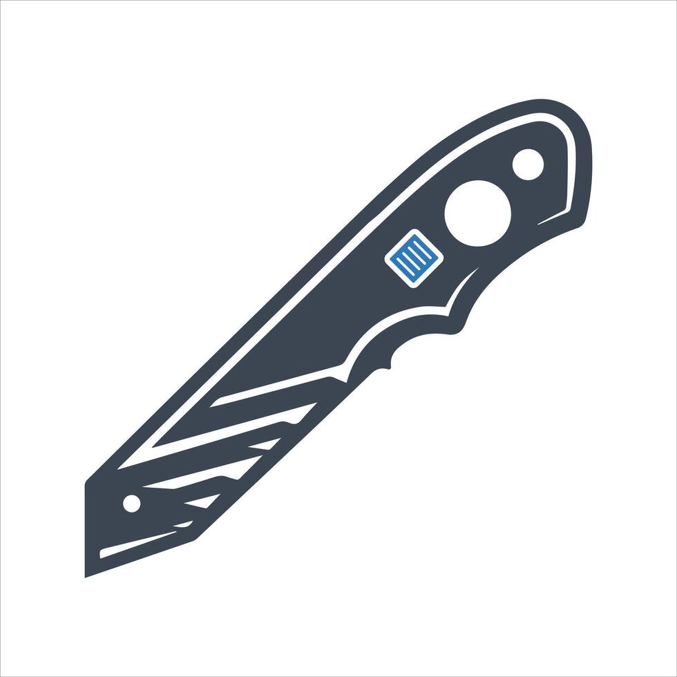 Cutter knife icon. and glyph vector