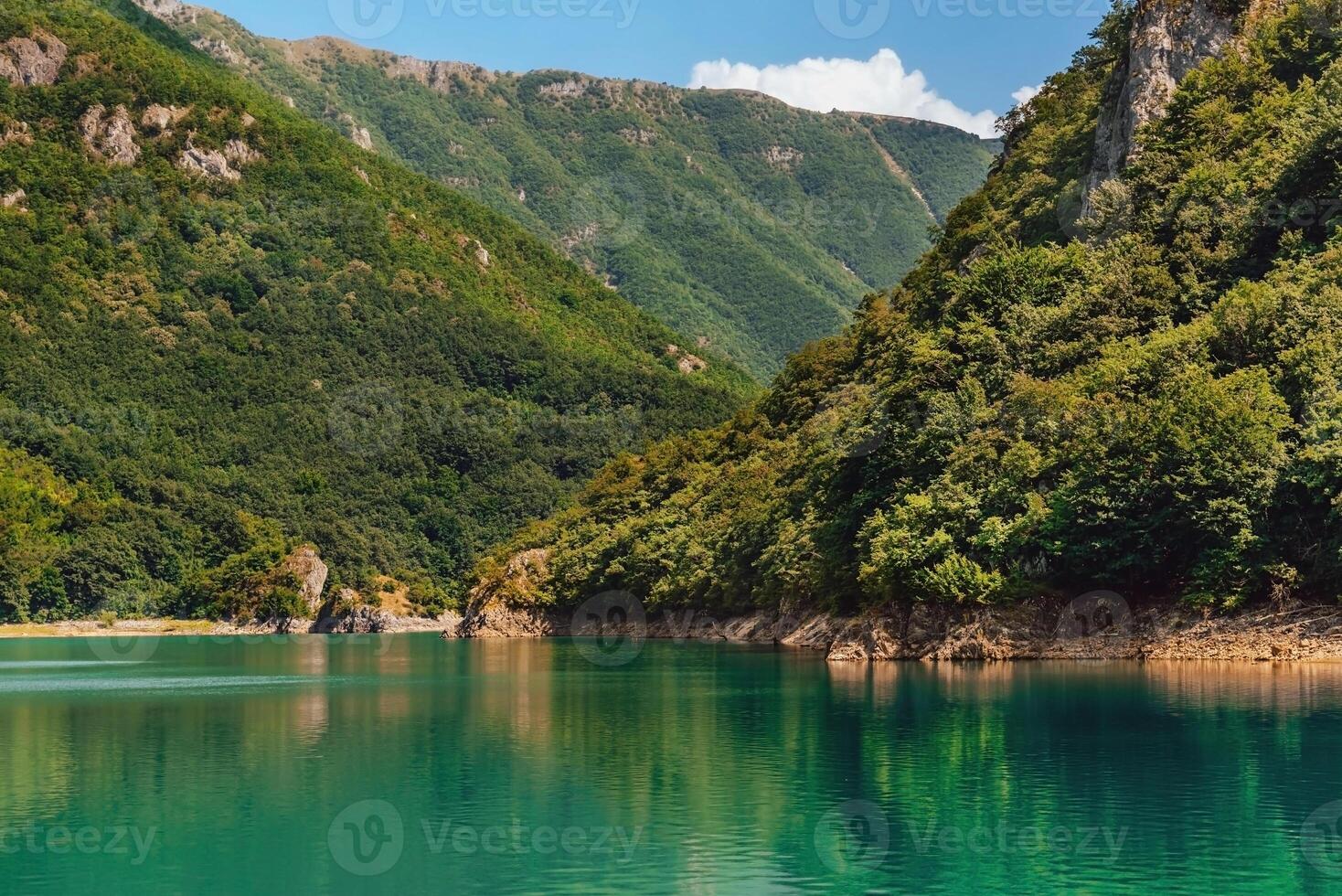 View of Lake Piva in Piva Nature Park photo