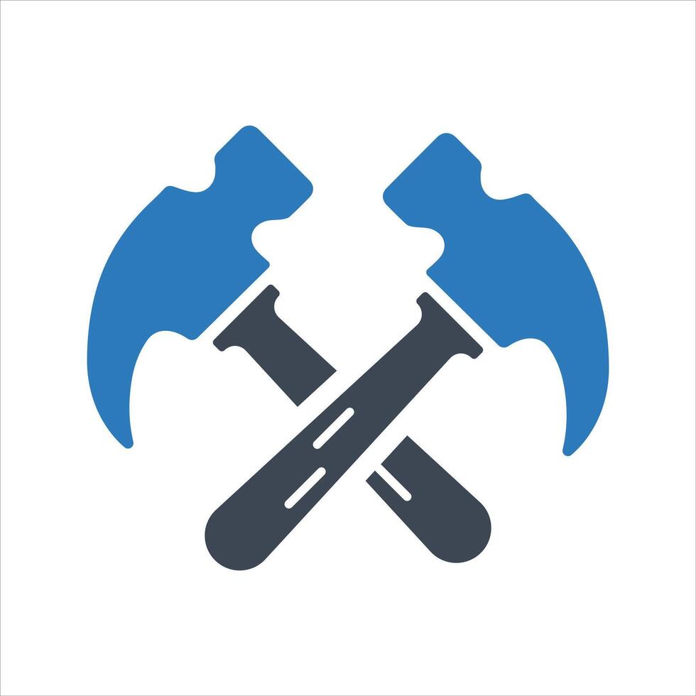 Construction service. Wrench and hammer, tools icon vector