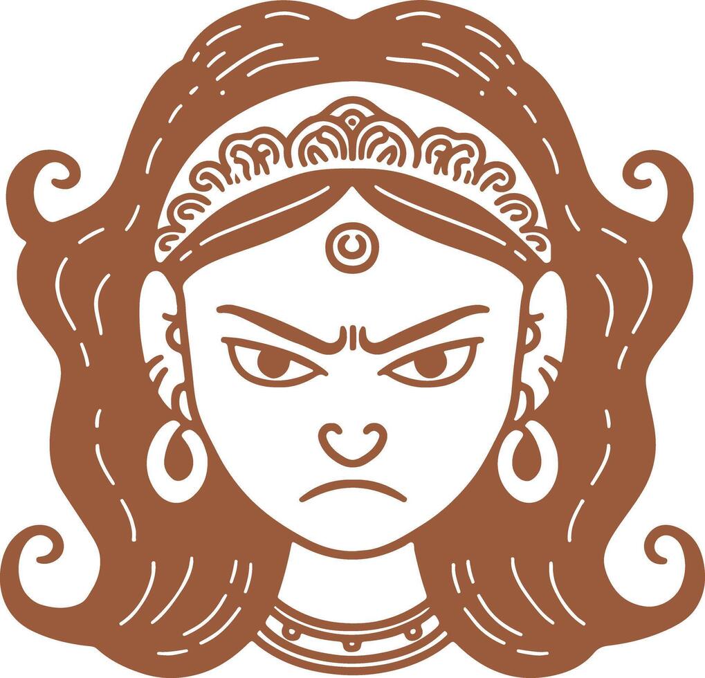 Indian Angry Cartoon Woman vector