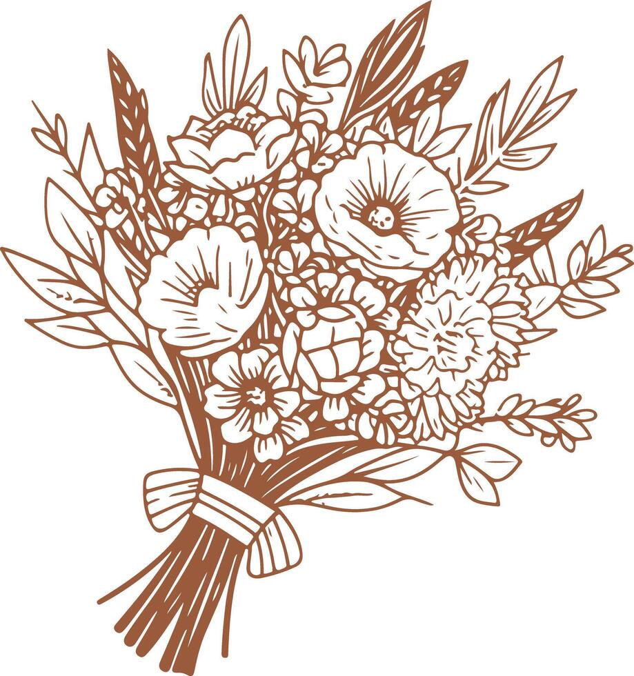 An icon of a bouquet of flowers vector