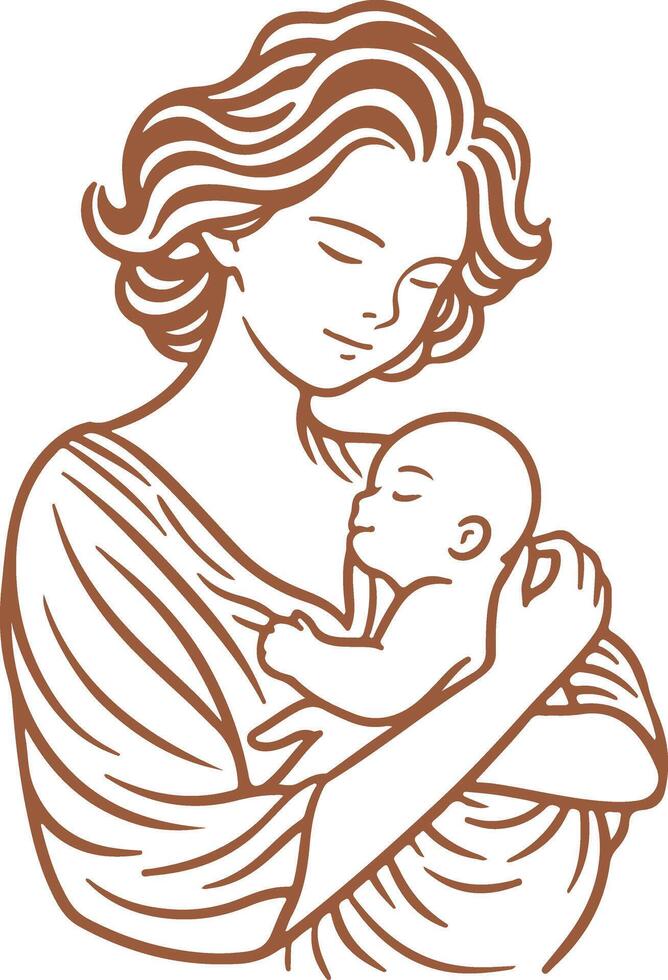 Breastfeeding Mother Illustration vector