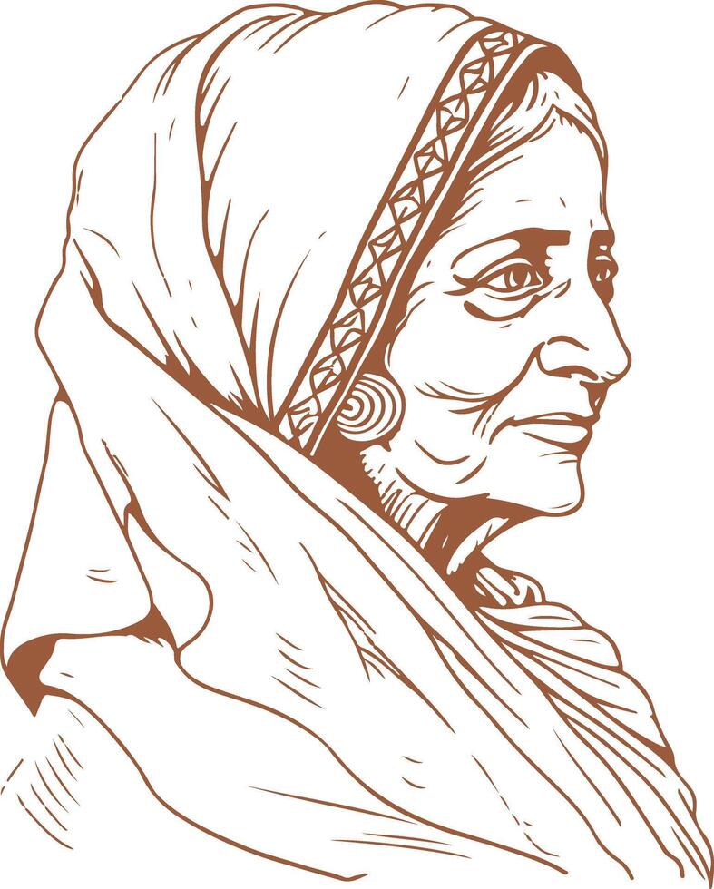 Indian mother portrait vector
