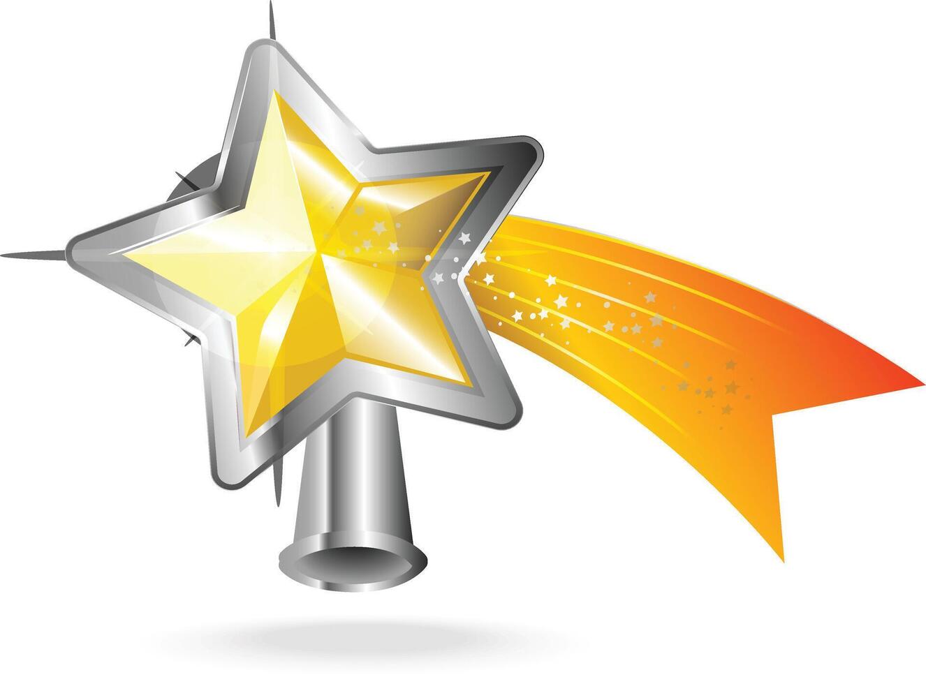 Cartoon Star Ribbon Label Icon Art vector